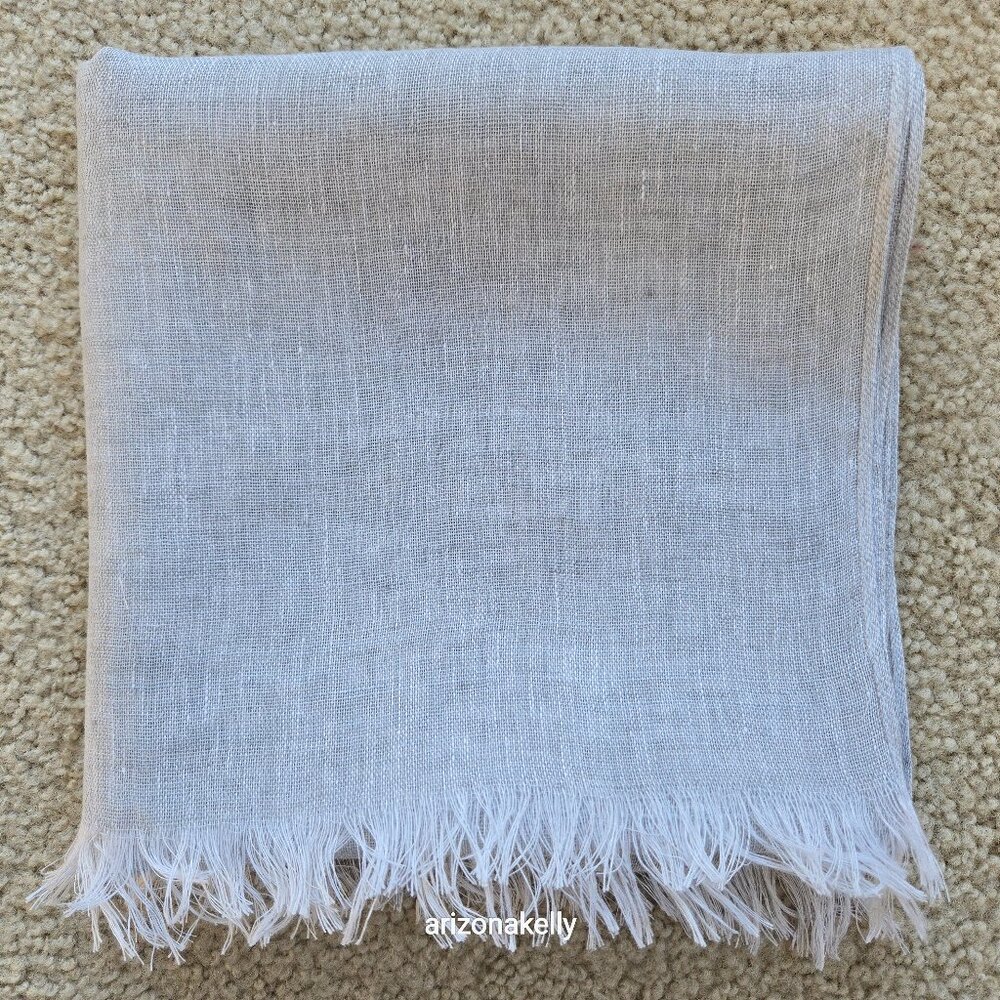 NWOT Linen Scarf Light Grey Puro Lino